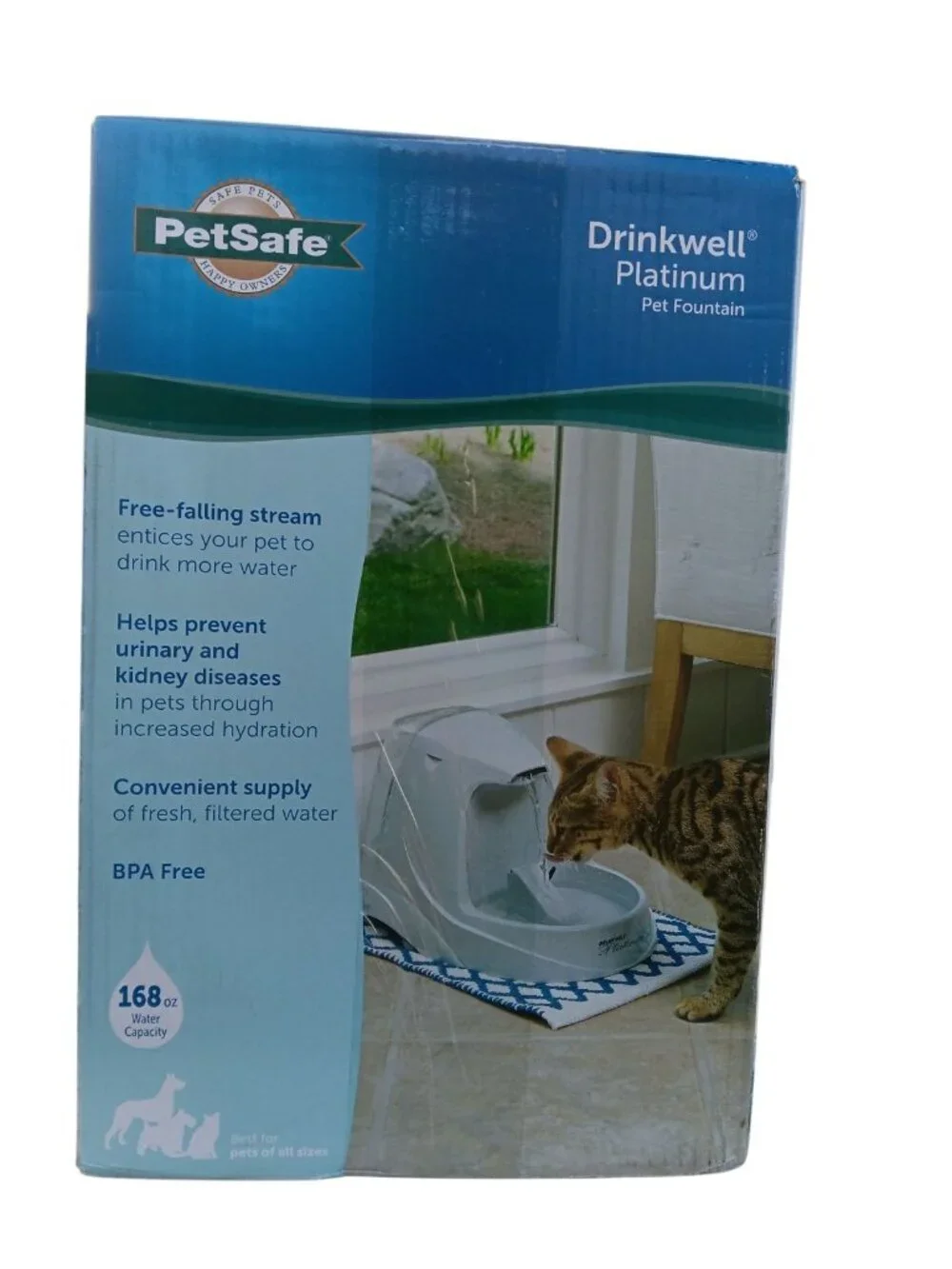 PetSafe Drinkwell Cat Dog Platinum Fountain Indoor Multi-Pet 1.3 Gal PWW00